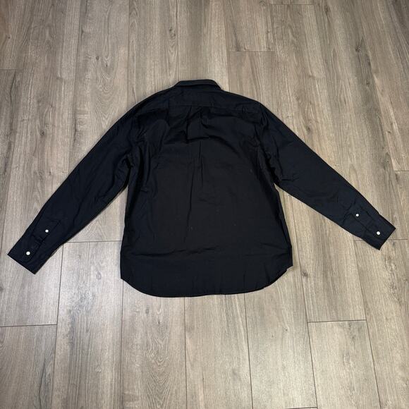 J.Crew Classic Secret Wash Cotton Poplin Shirt Mens L Black Button Down BW439 LS - Picture 5 of 7